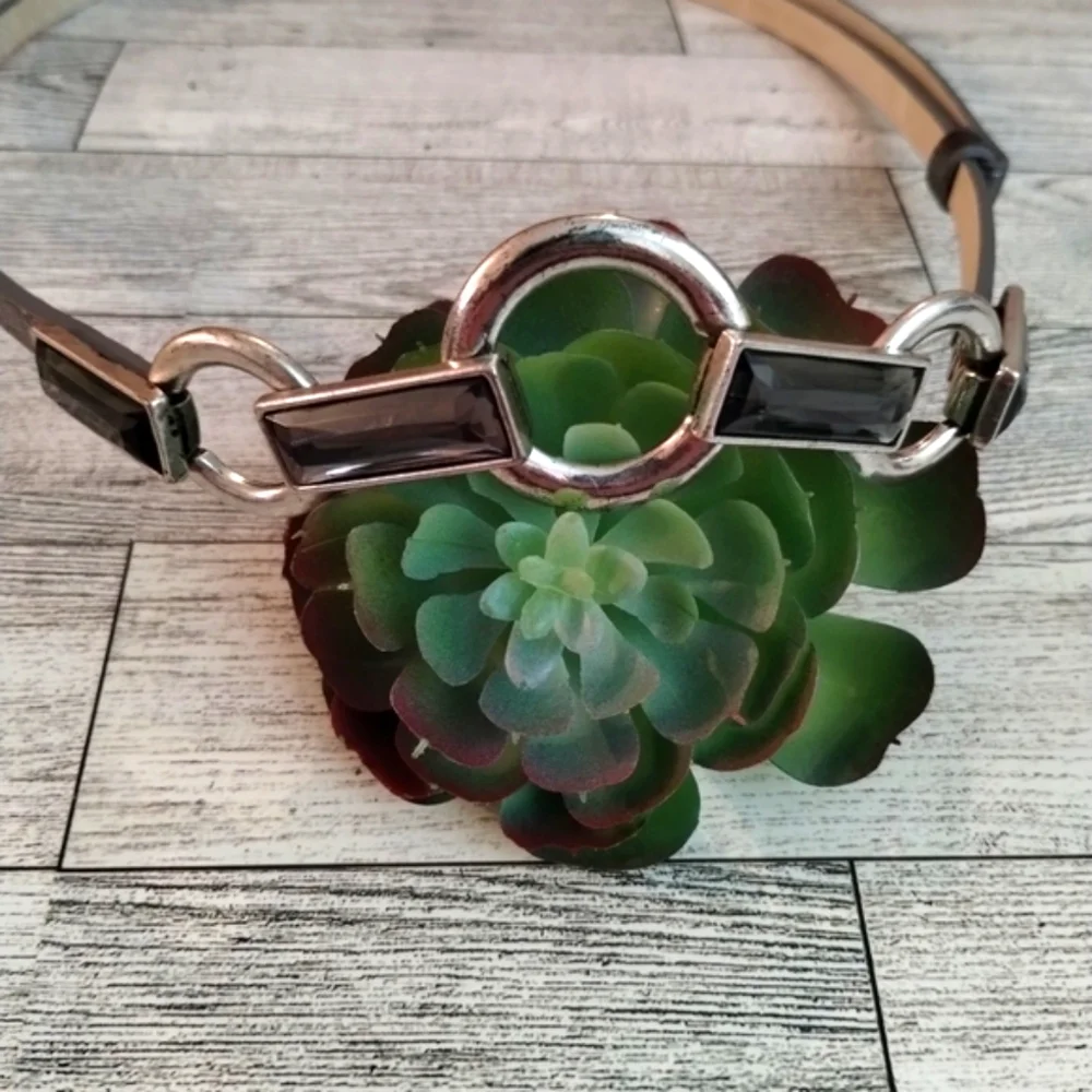 Chico's Silver Women's Belt With Pewter Color Accents Size M/L